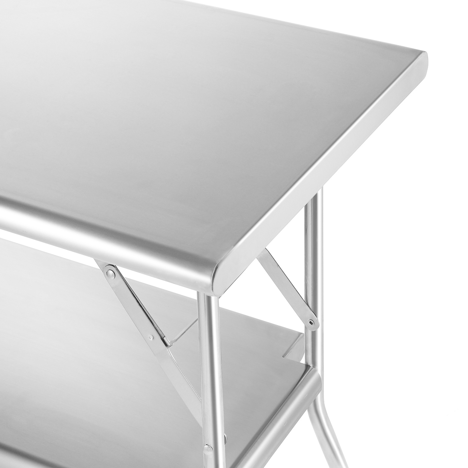 GRIDMANN Stainless Steel Folding Table 48 x 24 Inch Kitchen Prep & Work Table with Undershelf