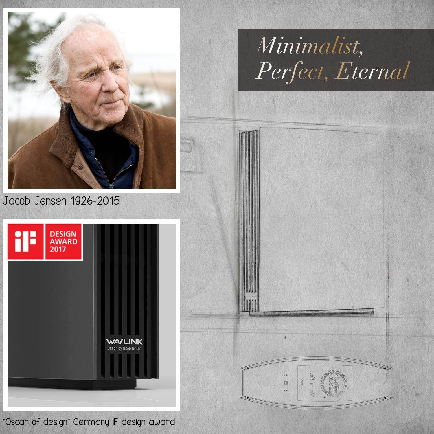 WAVLINK WiFi Router AC3200 Smart - Gigabit Router Dual Band Extender Repeater Wireless Internet with USB 3.0 Port LCD Screen - Supports Guest WiFi Parent Control MU-MIMO Beamforming - Black