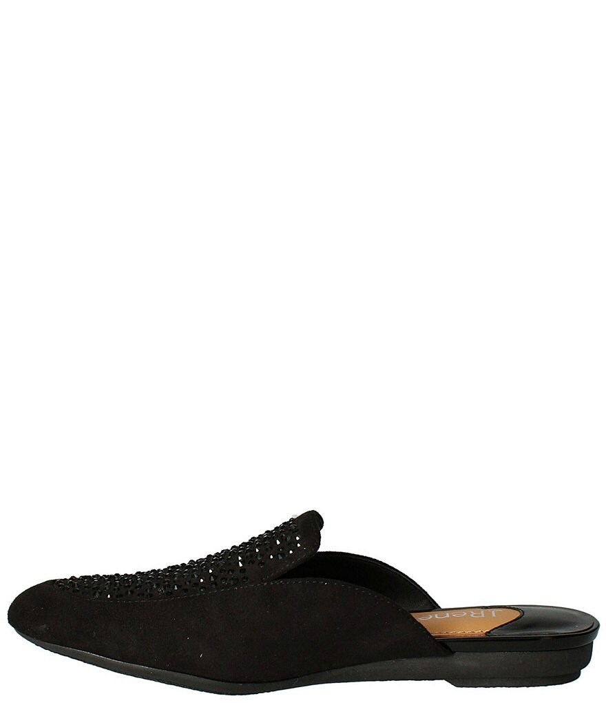 J. Renee Haziza Faux Suede Fabric Rhinestone Mules
