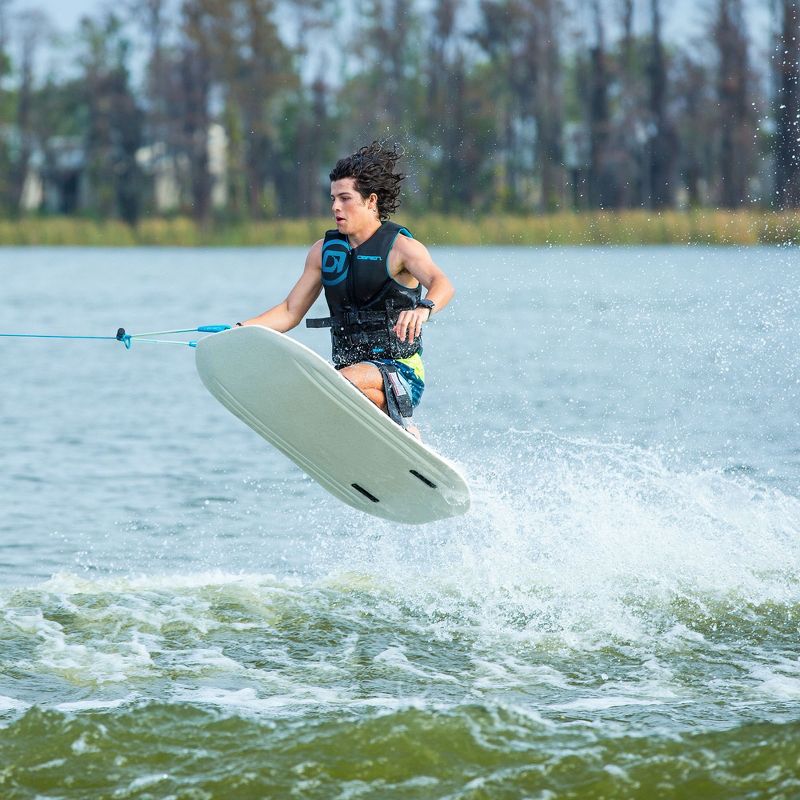 Hydroslide Razorback Adult Water Sports Towable Boating One Size Fits All Kneeboard with Handle & Hydro Hook Tow Point, Gray