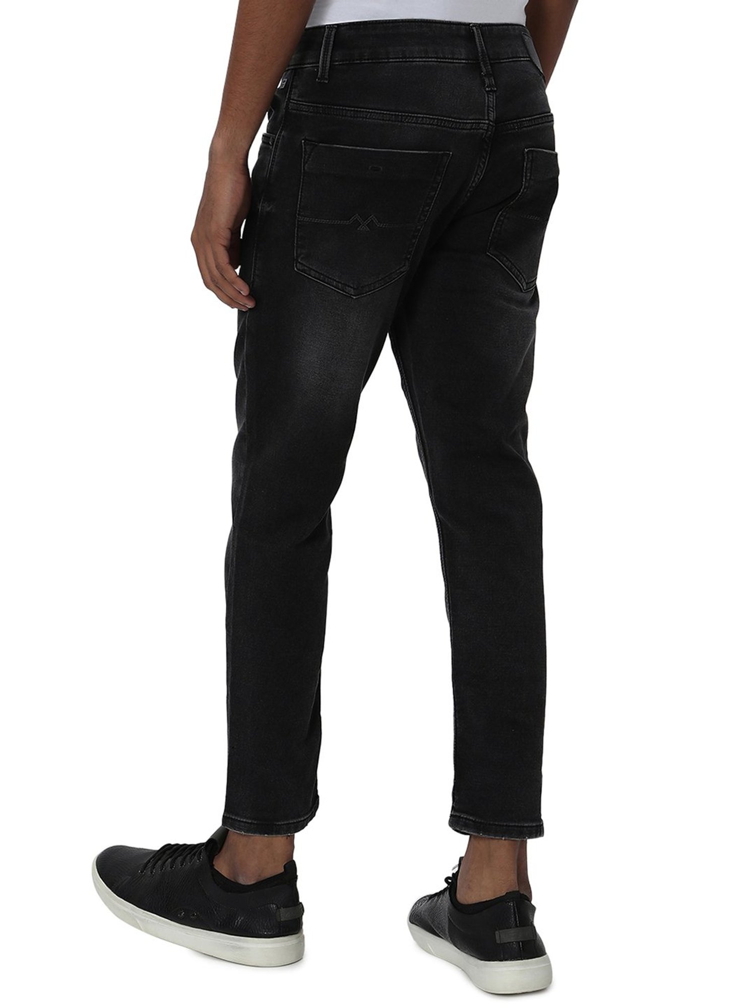 Mufti Black Slim Fit Lightly Washed Jeans