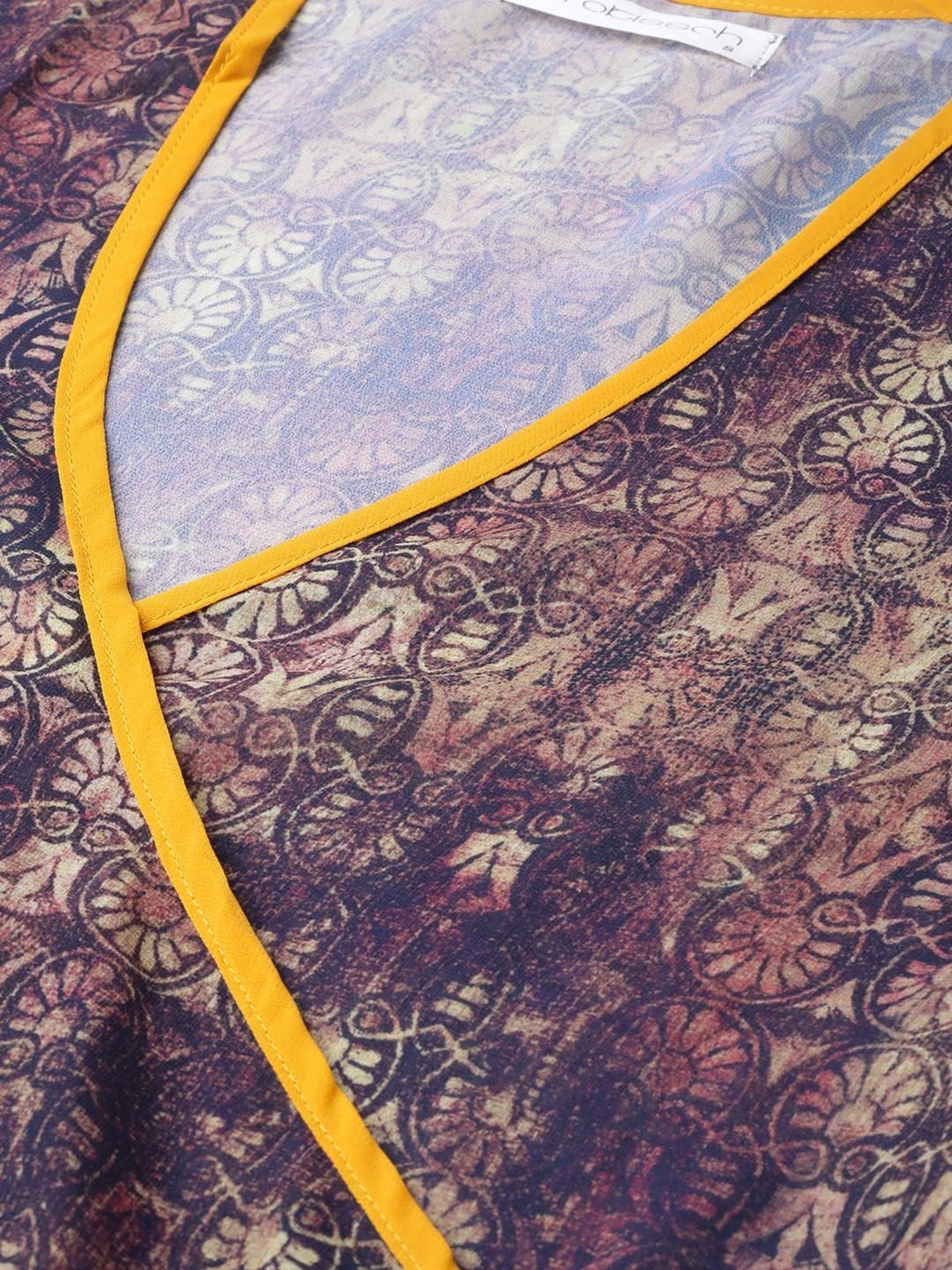 Erotissch Brown Printed Robe