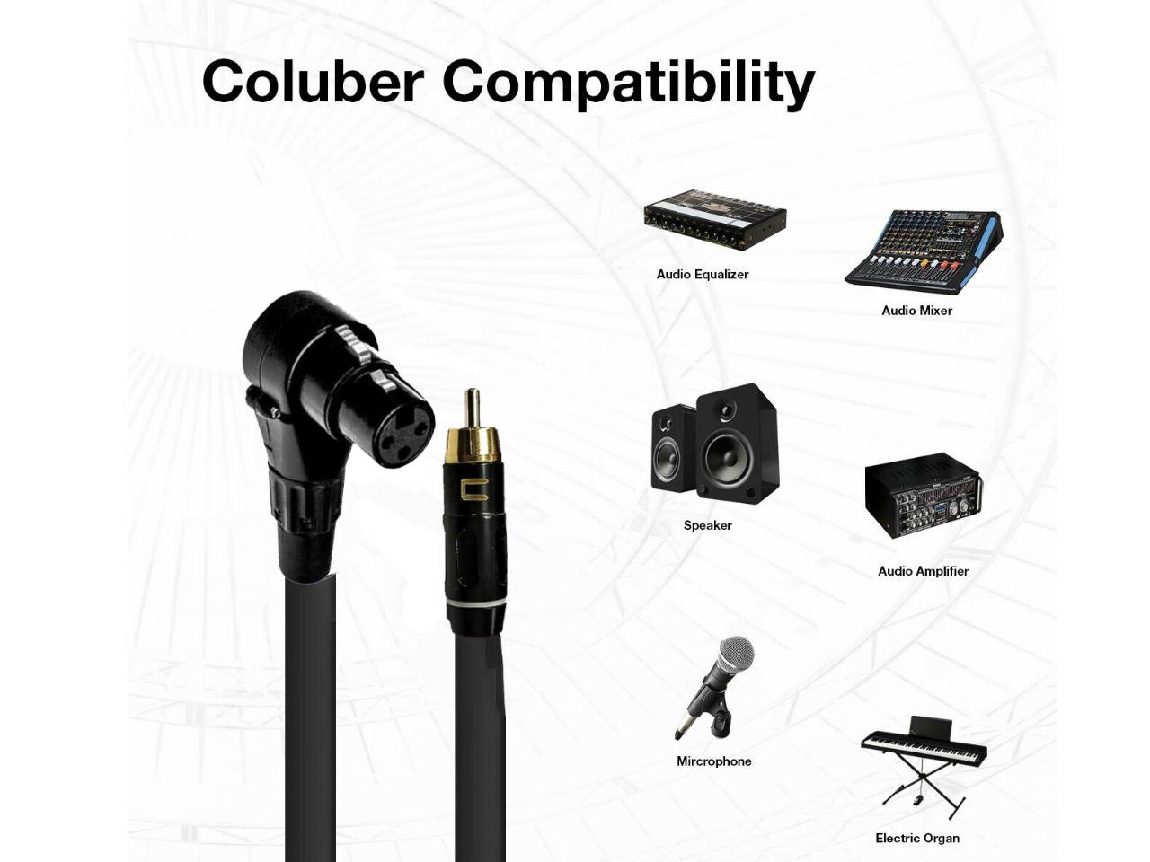 Right Angle 3-Pin XLR Female to RCA Male Unbalanced Cable - Custom Length, Color