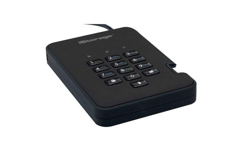 iStorage diskAshur2 128 GB Portable Solid State Drive - External - Phantom Black - TAA Compliant - Thin Client Device Supported - USB 3.1