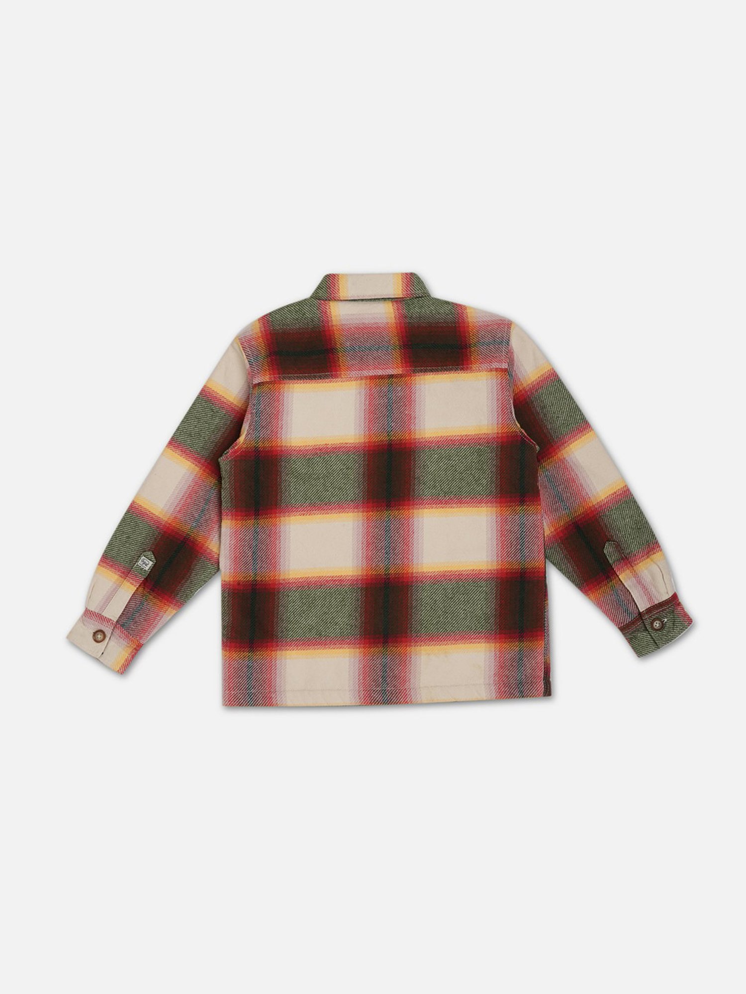 Pepe Jeans Boys Off White & Olive Checks Shirt
