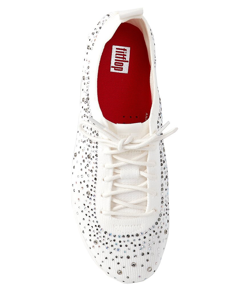 FitFlop Rally Ombre Crystal Embellished Lace-Up Sneakers