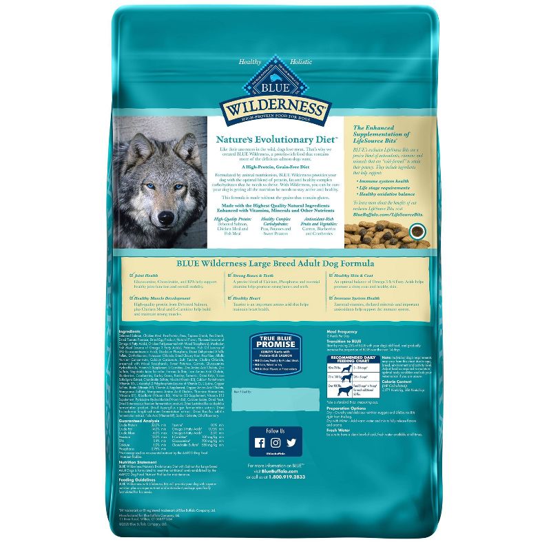 Blue Buffalo Wilderness Grain Free with Salmon Large Breed Adult Dry Dog Food - 24lbs