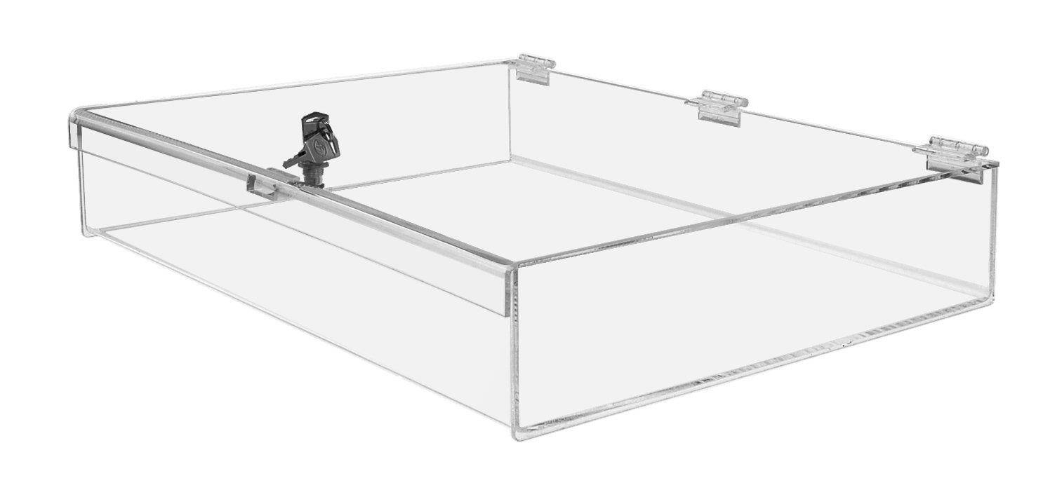 Marketing Holders Acrylic Locking Case Security Show Safe Box Display Lucite Clear 19"w x 13"h x 3"h Qty 1