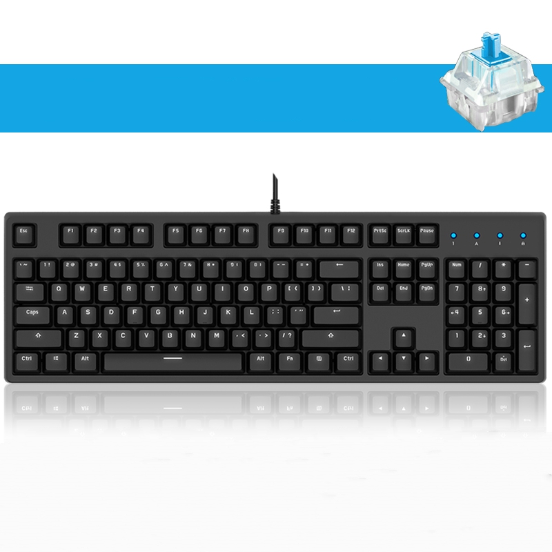 Royal Kludge RK987  N-key Rollover Ergonomic Design,Cool Exterior USB Wired PBT Keycaps White Backlit Keyboard for Gaming and Office - Black( RK Black Switch)