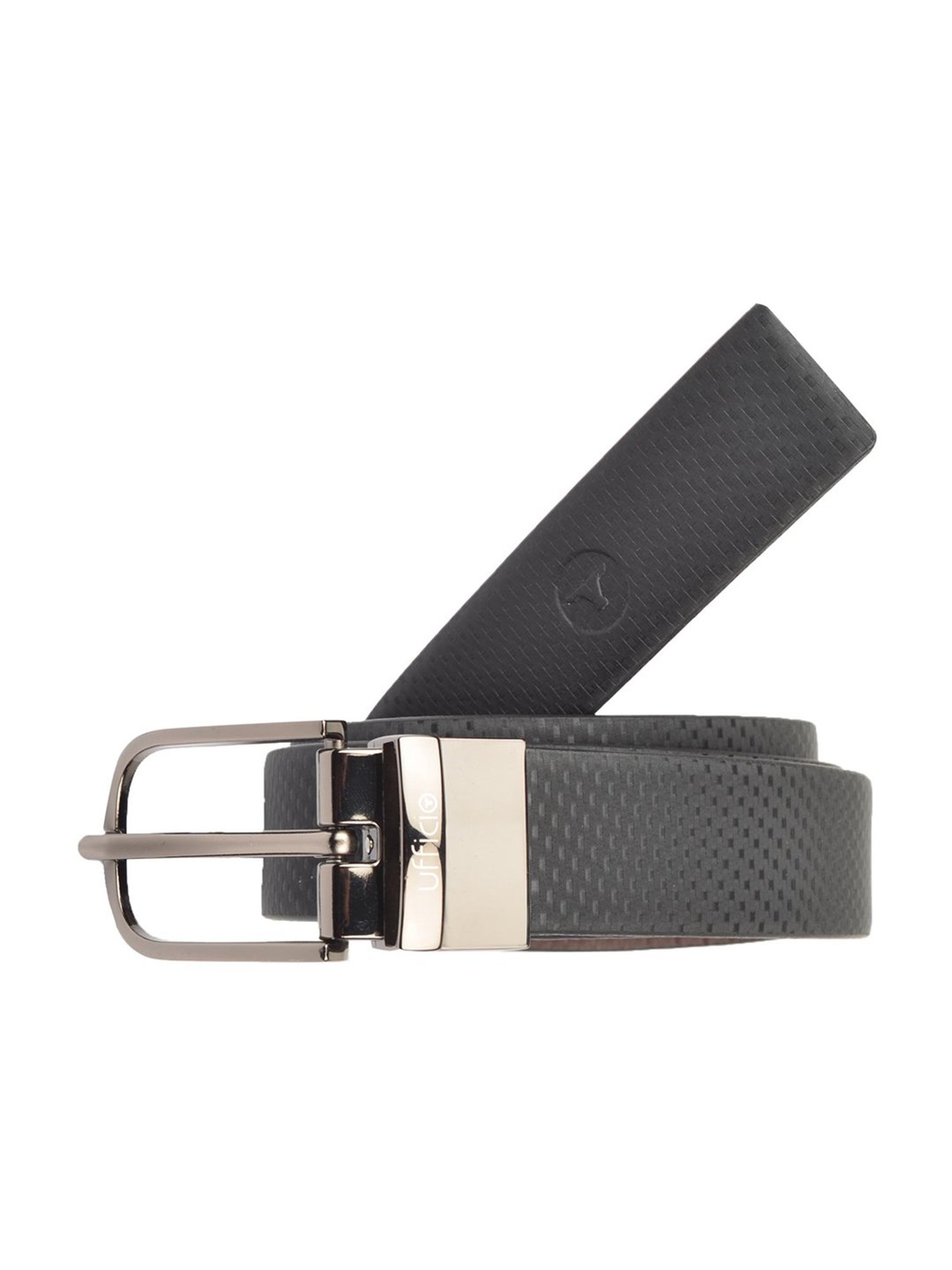 BULCHEE Black & Brown Leather Reversible Formal Belt for Men