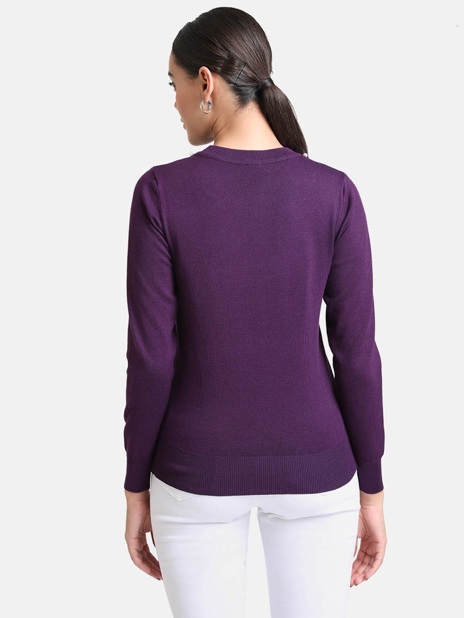 Kazo Purple Regular Fit Pullover
