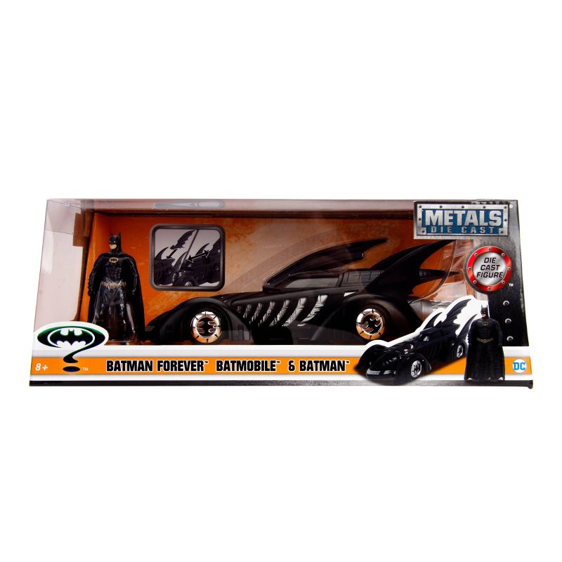 Jada Toys Hollywood Rides Batman Forever Batmobile Die-Cast Vehicle with Batman Die-Cast Figure 1:24 Scale Primer Black