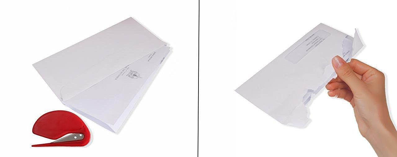 ALAZCO 4pc (All White Color) Value Pack Set of World's Most Efficient Letter Opener Envelope Slitter