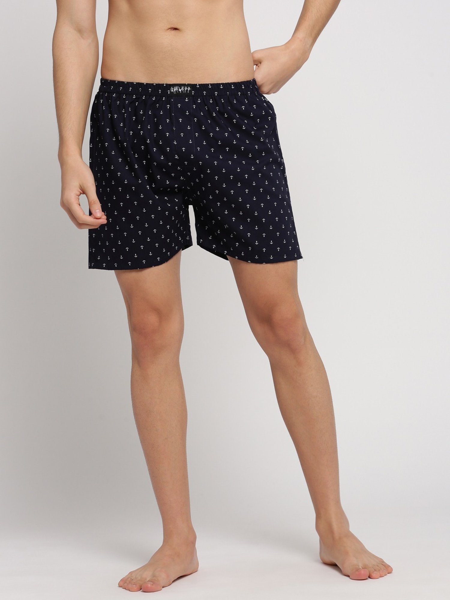 SHOWOFF Navy Blue Slim Fit Printed Boxers