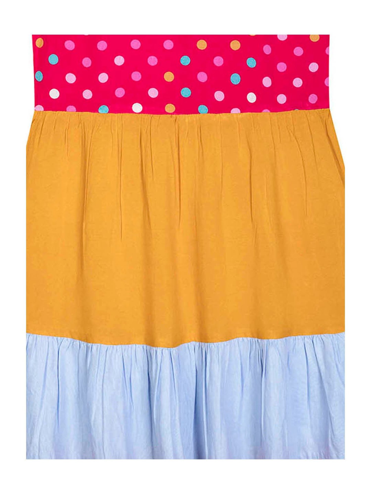 Budding Bees Kids Red & Yellow Color Block Dress