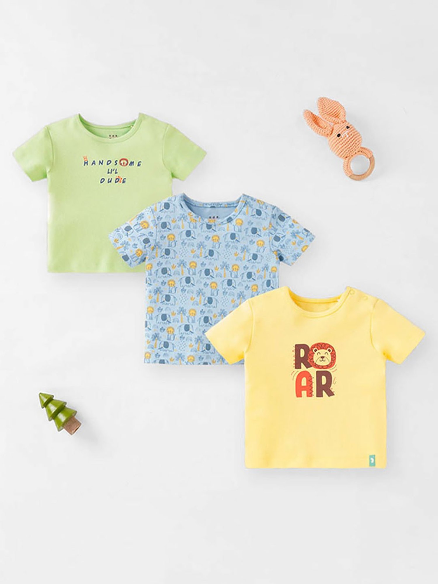 Ed-a-Mamma Baby Multicolor Printed Full Sleeves T-Shirt (Pack Of 3)