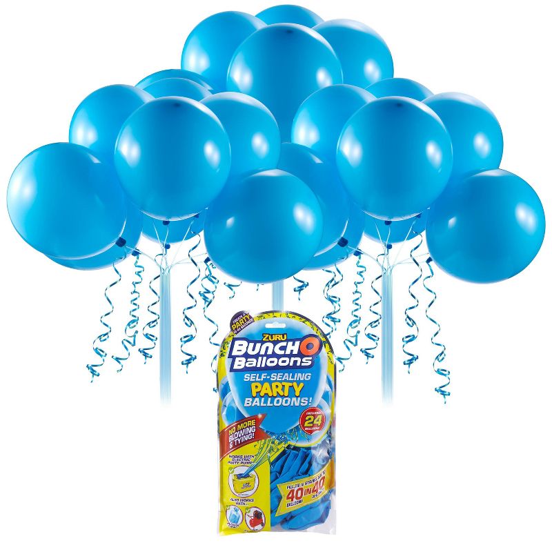 24ct Self Sealing Party Balloons Refill Pack Blue