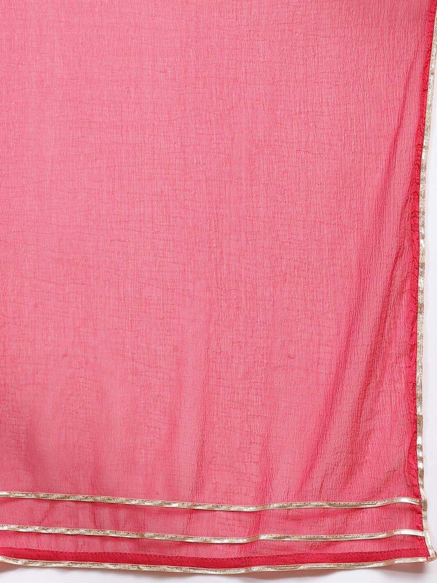 Stylum Pink Printed Kurti Palazzo Set With Dupatta