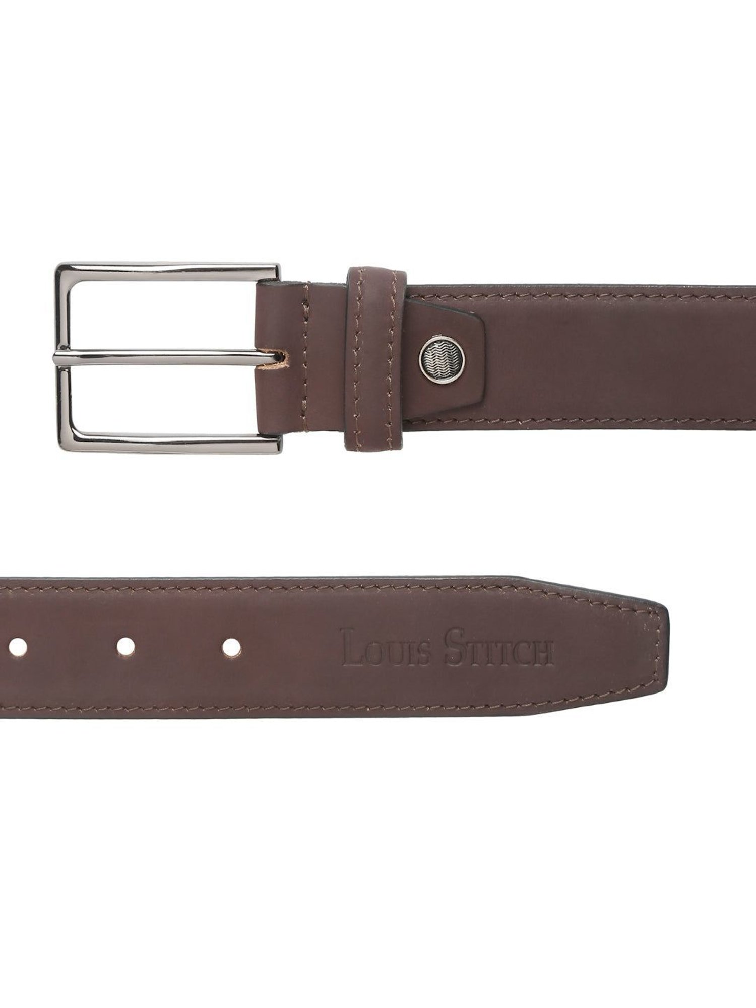Louis Stitch Brown Leather Casual Belt for Men