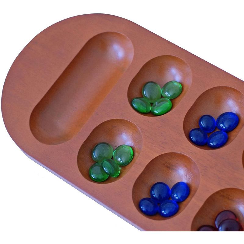 WE Games Coffee Table African Stone Game - Solid Wood with Walnut Stain