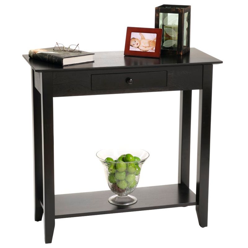 American Heritage Hall Table with Drawer/Shelf Black - Breighton Home
