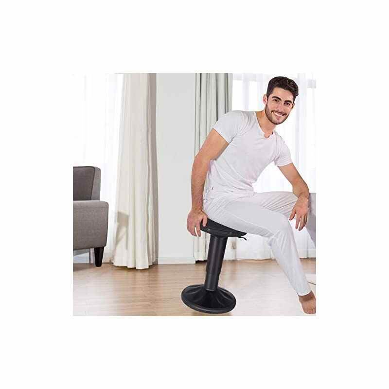 Wobble Chair Adjustable-Height 23 Inch Active Learning Stool Sitting Balance Chair for Office Stand Up Desk (Black)