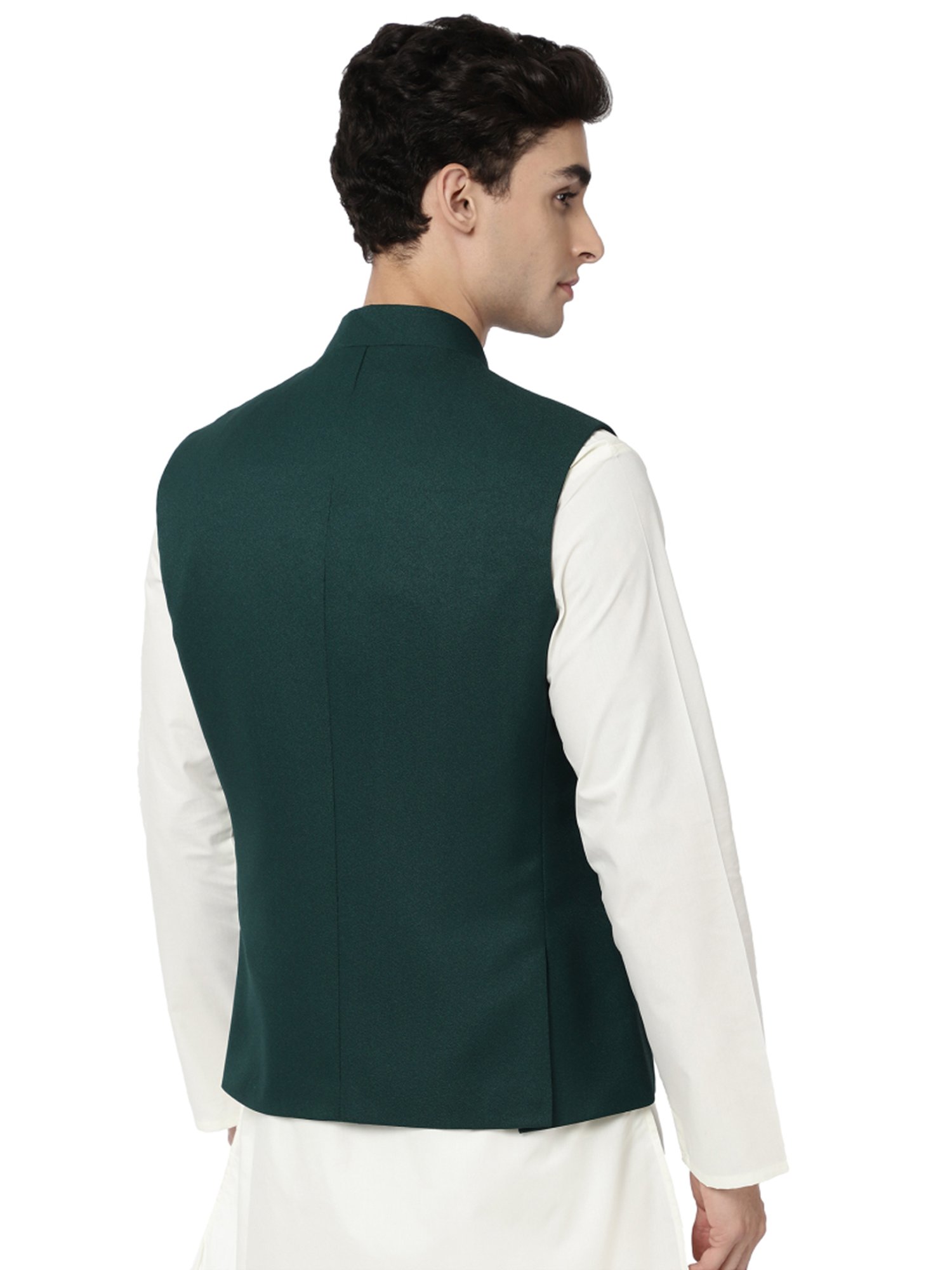 Ad By Arvind Green Regular Fit Nehru Jacket