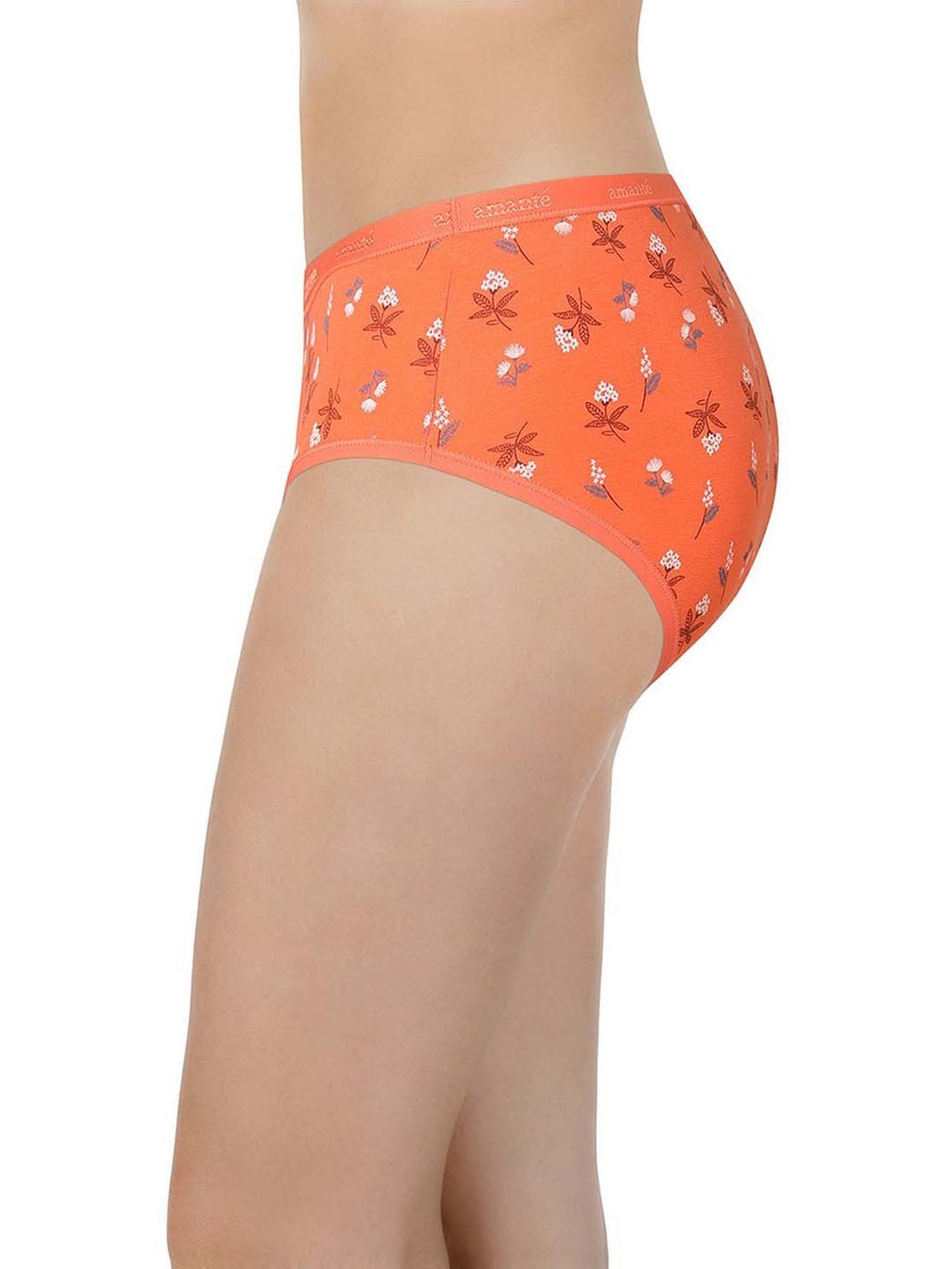 Amante Orange & White Cotton Printed Hipster Panties - Pack Of 3