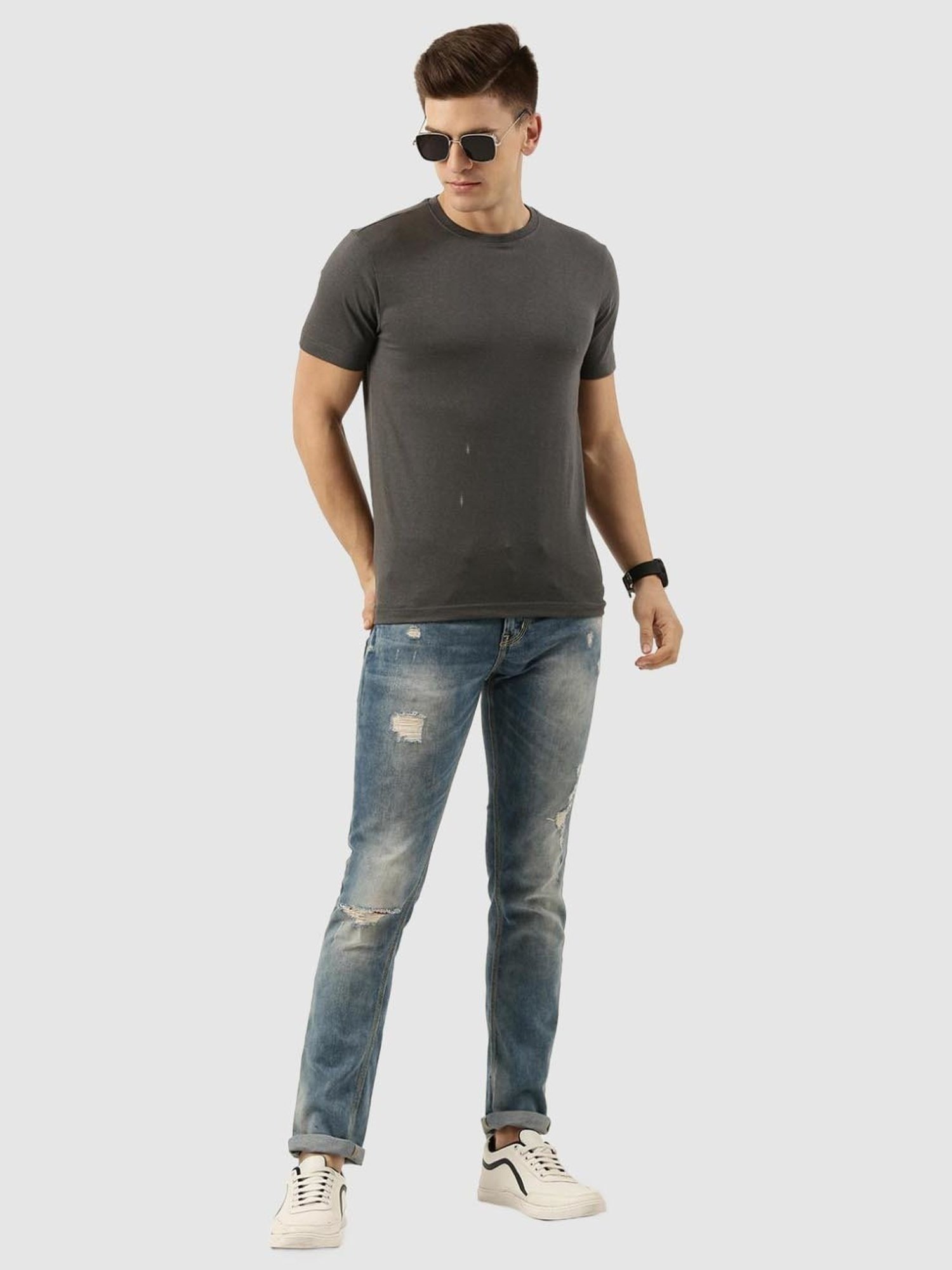 Bene Kleed Grey Regular Fit T-Shirt