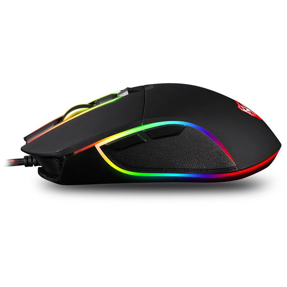 Motospeed V30 Wired 4000 DPI Gaming Mouse Support Macro Programming, with 6 Buttons, Adjustable RGB Backlit, 4 Adjustable DPI Mouse for PC, Laptop, Apple Macbook (Black)