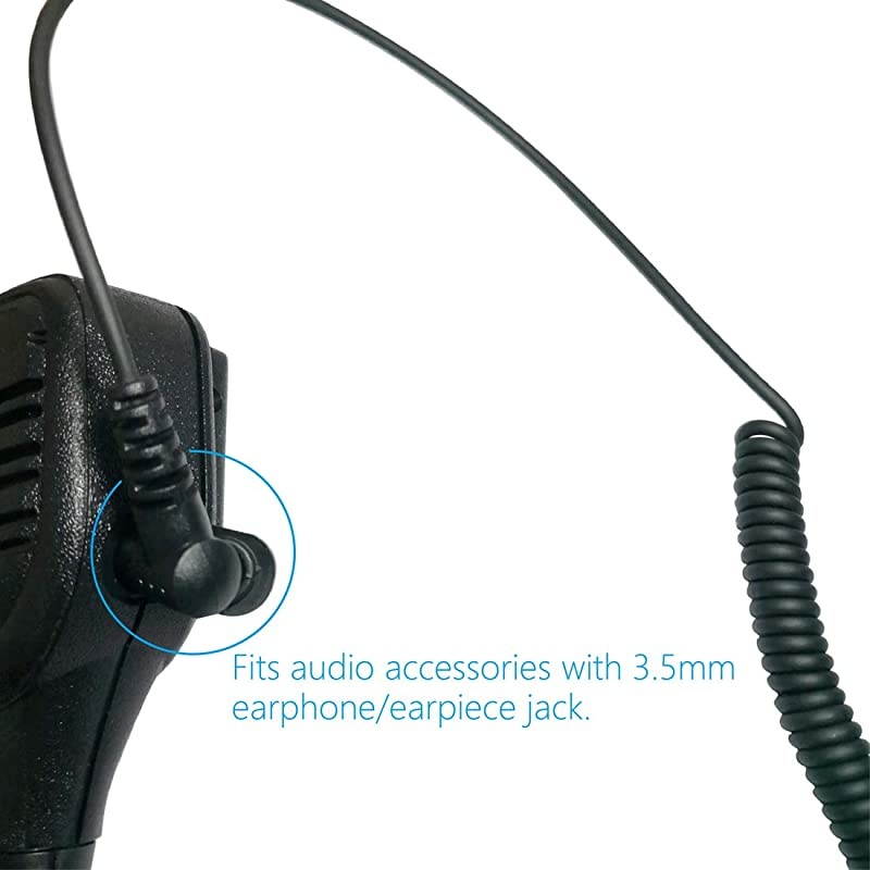 3.5mm 1 Pack  Listen Only Earpiece, Acoustic Tube Surveillance Earphone, 3.5mm Receive only Headset Compatible with Two Way Radio, Radio Speaker Mics Jacks. (Includes 1 Pair M Size Earmold).