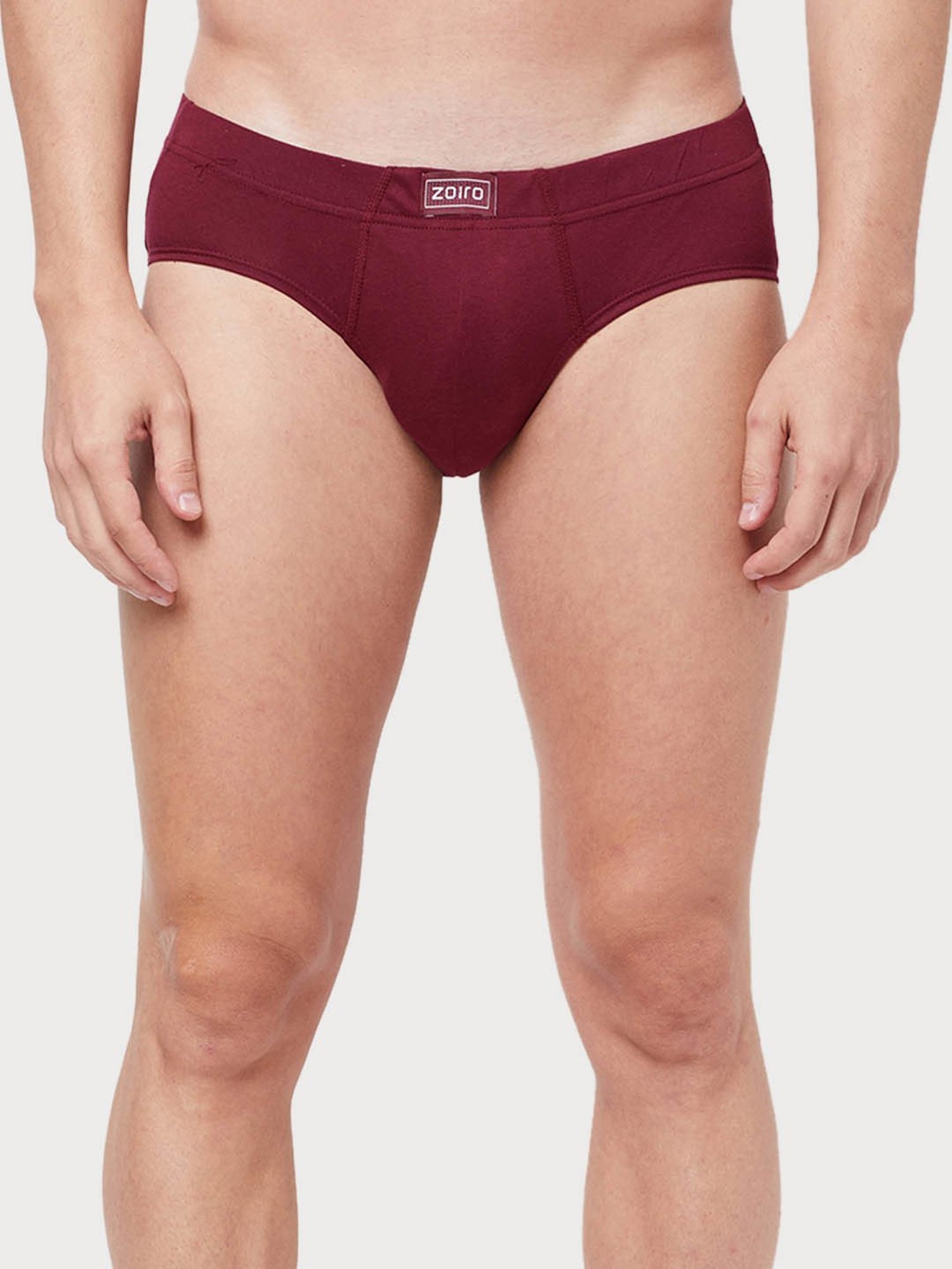 Zoiro Dark Slate & Burgundy Cotton Regular Fit Briefs - Pack Of 2