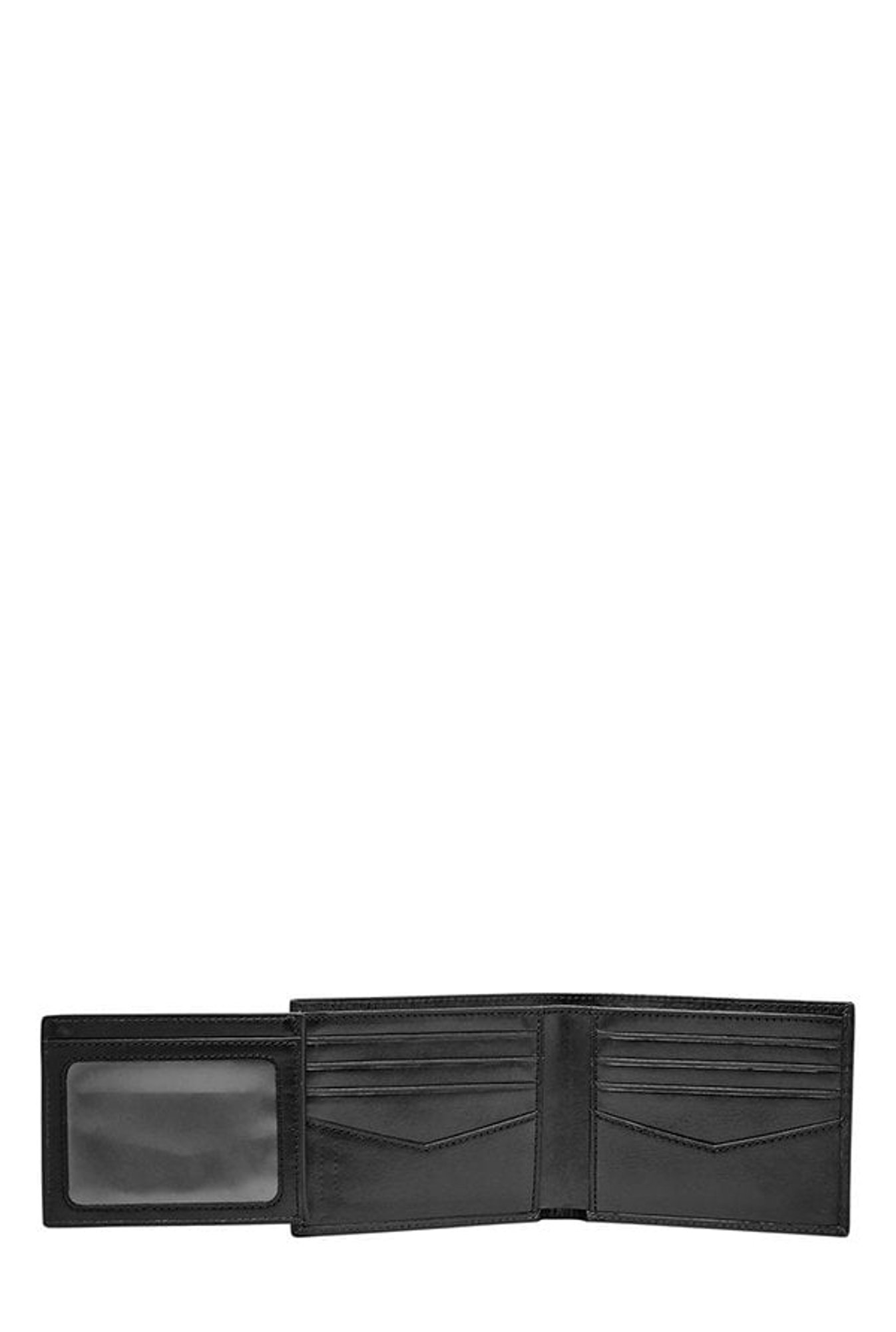 Fossil Black Solid Leather Bi-Fold Wallet