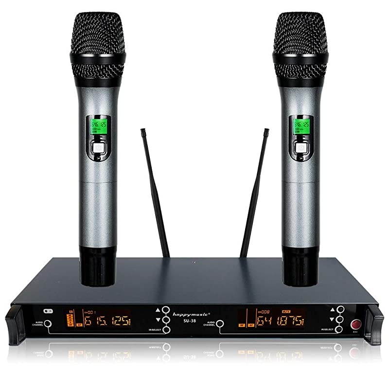 Channel Dual UHF Professional Wireless Microphone System Karaoke Wedding ConferenceEvening Party Meeting Stage SU38