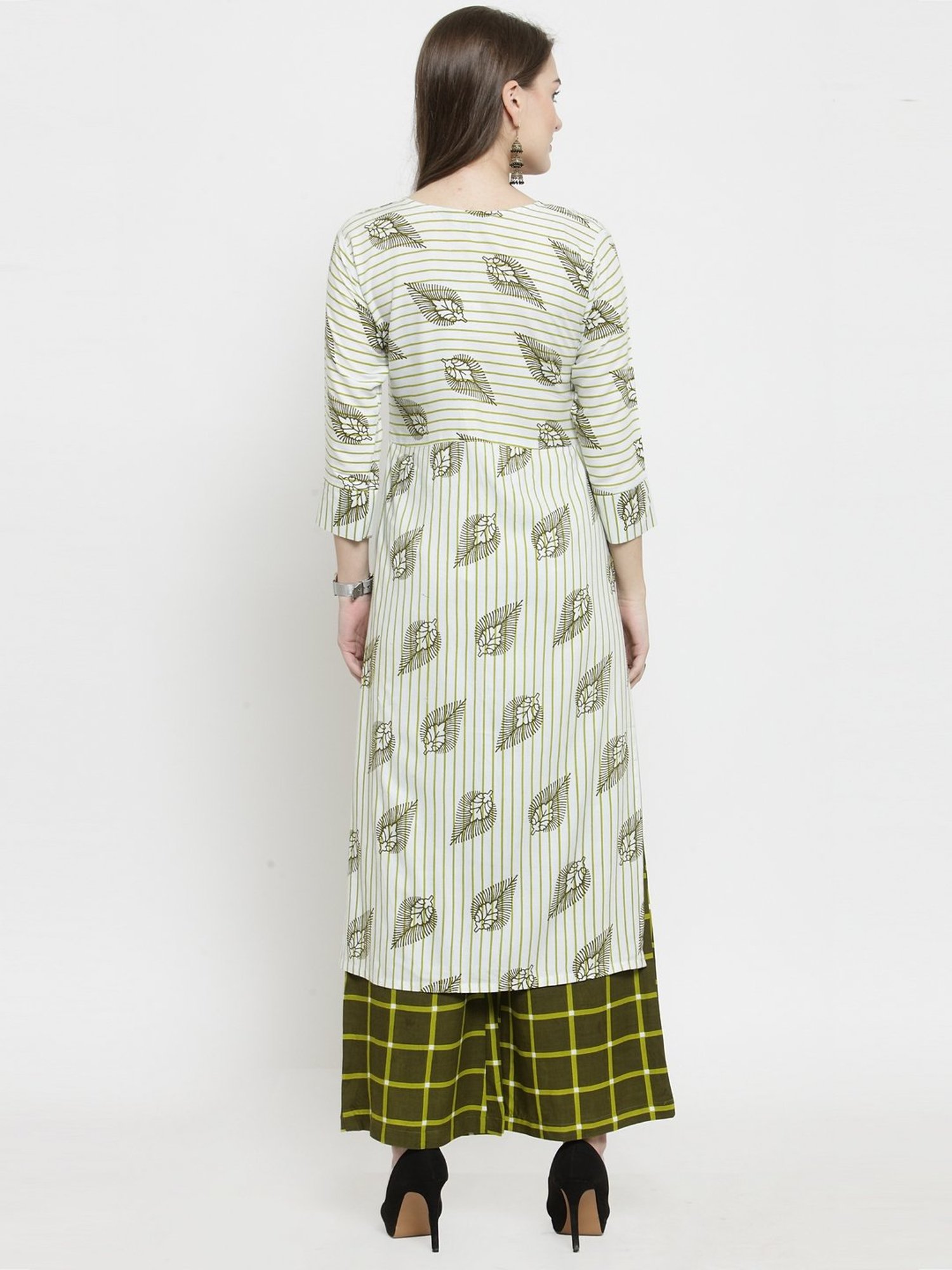 Indibelle Green Printed Straight Kurta