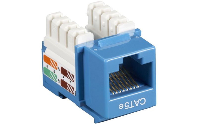 25-pack cat5e keystone jack uns hielded blue