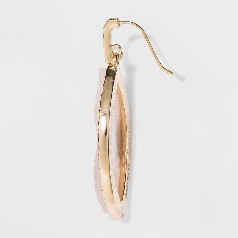 SUGARFIX by BaubleBar Gold Frame Druzy Drop Earrings - Blush