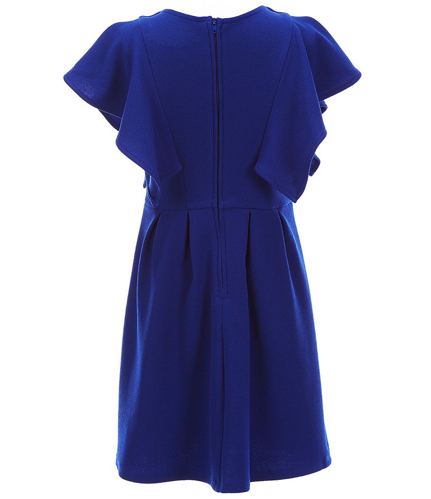 Poppies and Roses Big Girls 7-16 Flutter-Sleeve A-Line Dress