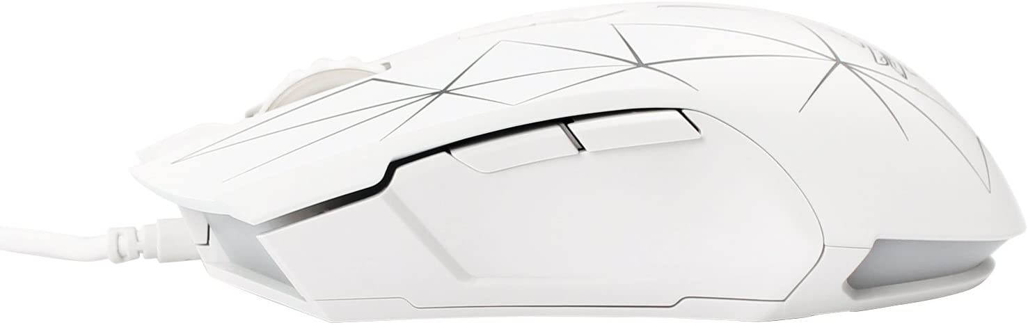 RGB Gaming Mouse, Programmable 7 Buttons, Ergonomic LED Backlit USB Gamer Mice Computer Laptop PC, for Windows Mac OS Linux, Star White