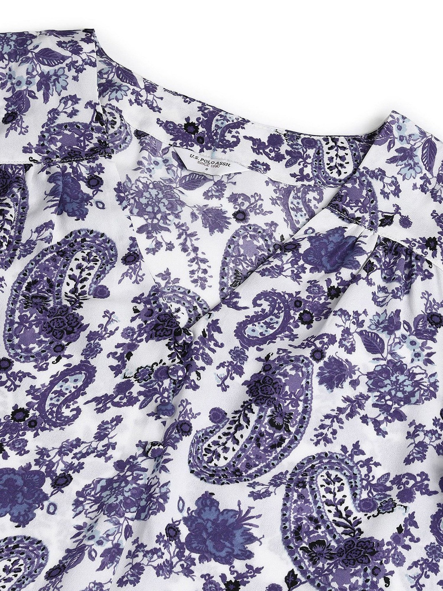 U.S. Polo Assn. Blue Floral Print Top