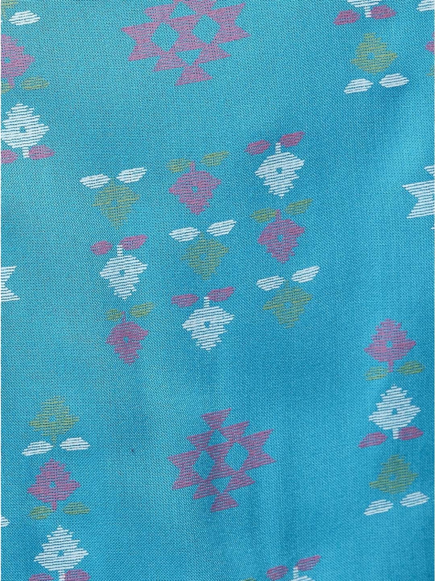 Rangmanch by Pantaloons Turquoise & White Printed Kurta Palazzo Set