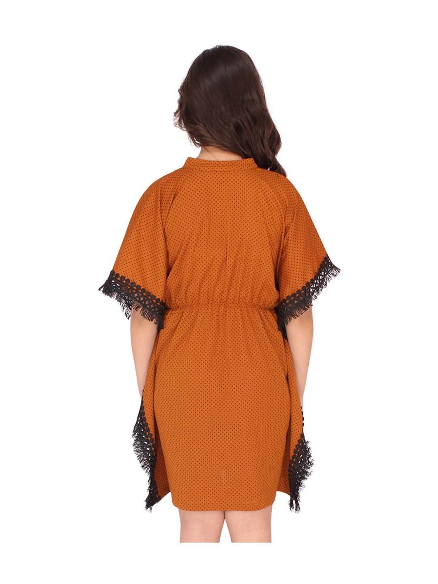 Cutecumber Kids Brown Printed Casual Dress