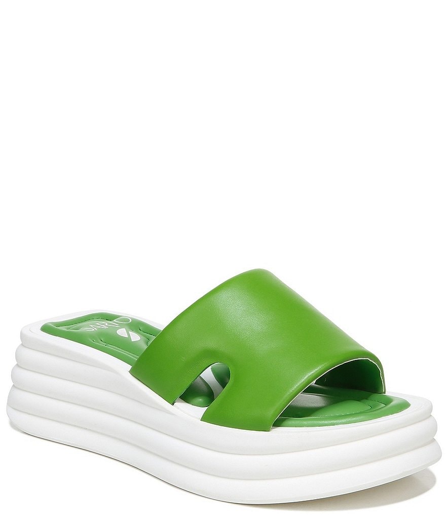 Sarto by Franco Sarto Vina Leather Puff Platform Wedge Slides