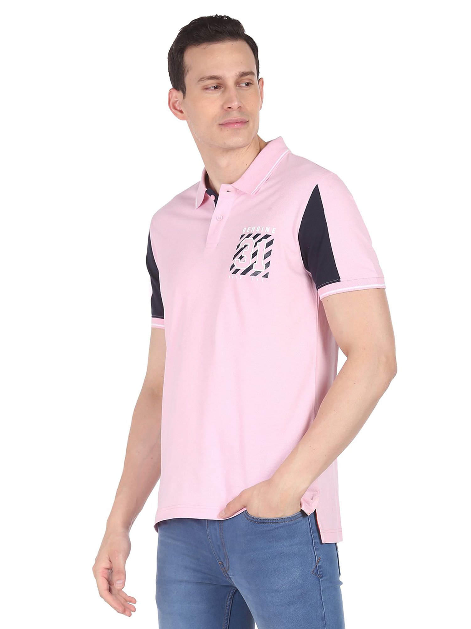 AD by Arvind Pink Polo T-Shirt