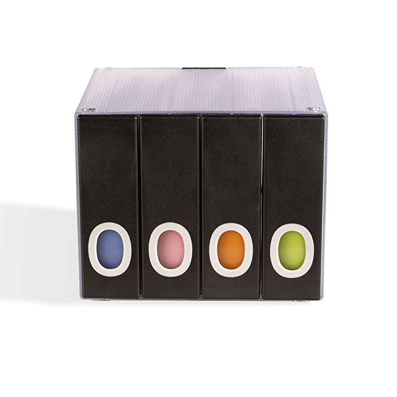 Polypropylene Sleeve Disc Organizer Stack amp Lock Categorize Cds In 4 ColorCoded Binders for 96 Discs Total In Black PN96635496
