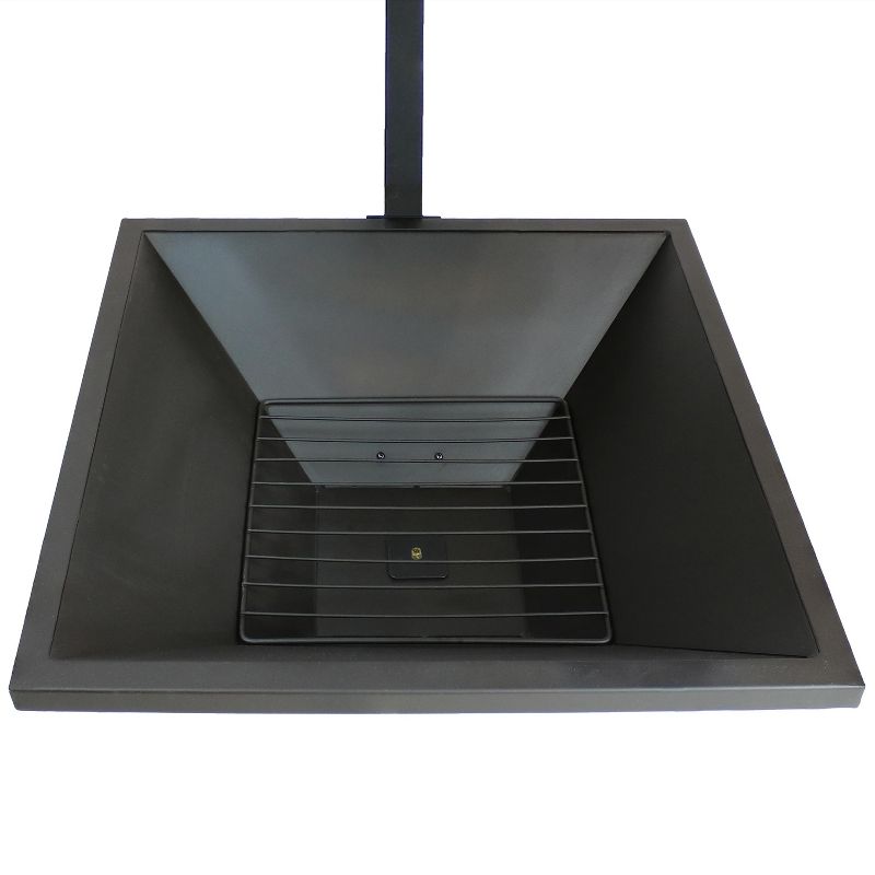 Sunnydaze Outdoor Backyard Patio Modern Style Steel Wood-Burning Fire Pit Chiminea with Open Sides - 80" - Black