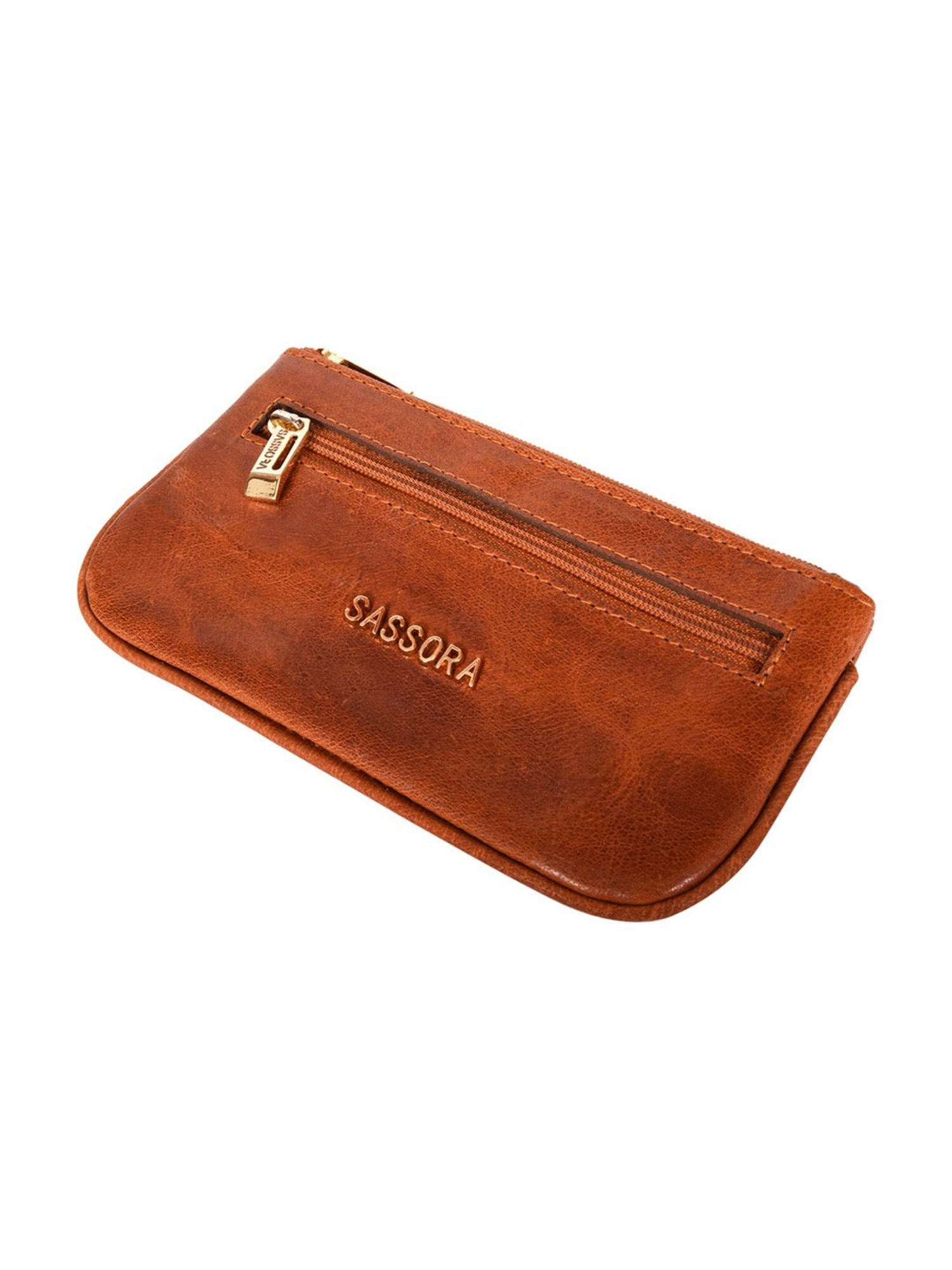 SASSORA Green MAYA Small Leather Car Key Case Pouch