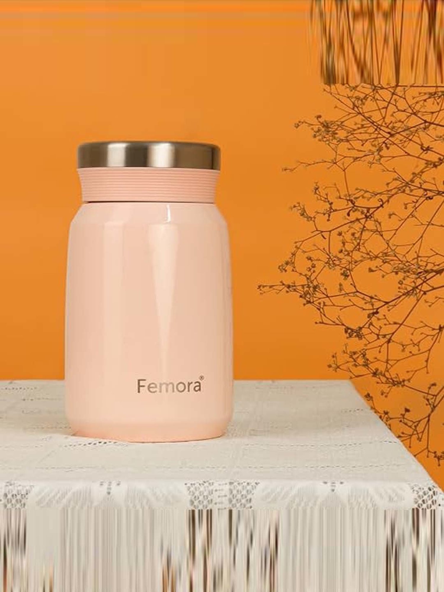 Femora Pink Stainless Steel Vacuum Insulated Soup Flask (0.5 L)