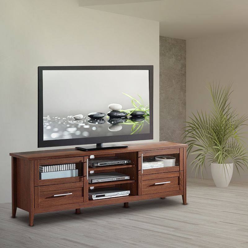 75" Modern TV Stand with Storage Brown - Techni Mobili