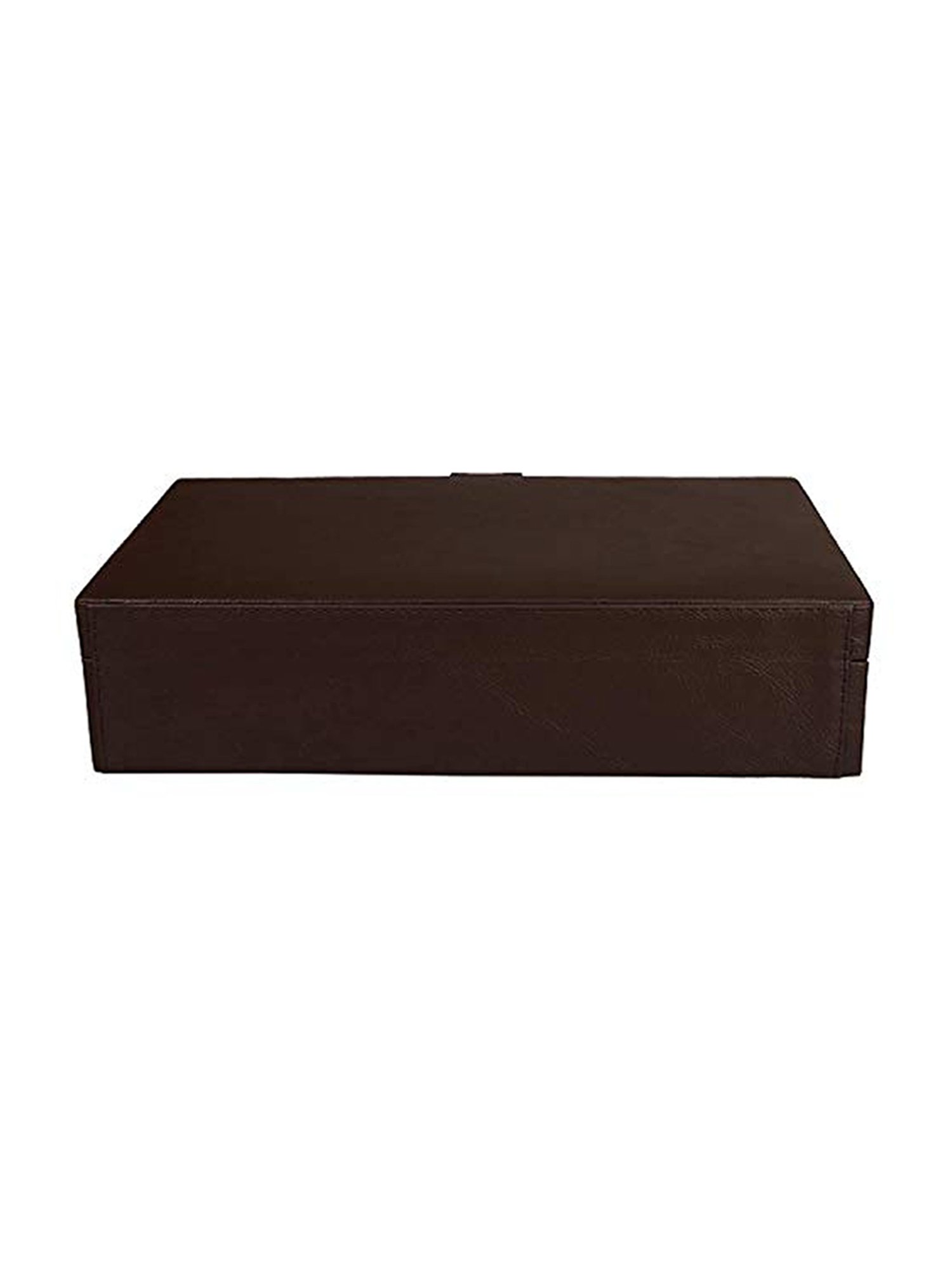 Leather World Brown Watch Box Holder Organizer Case in 10 Slots